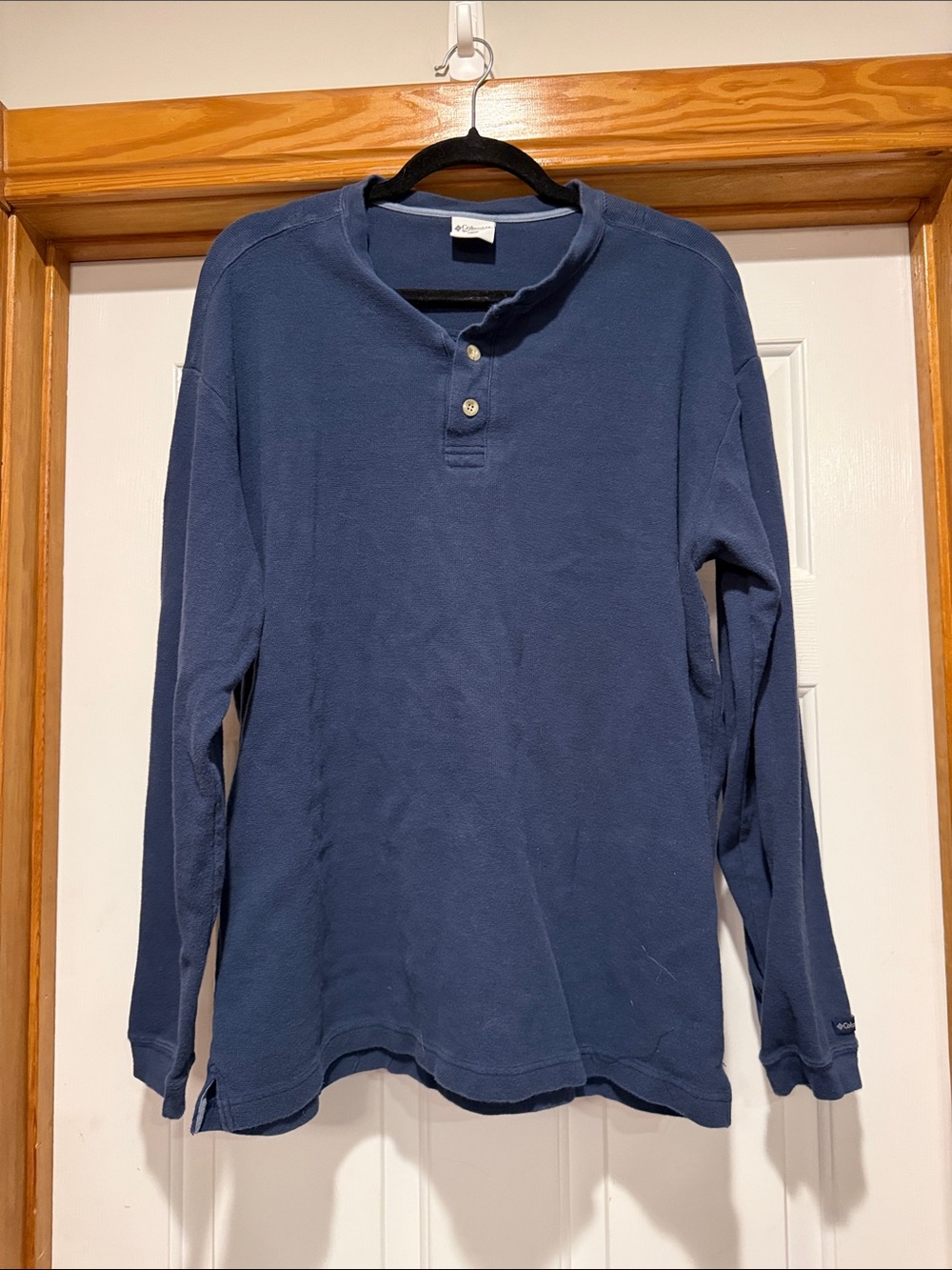 Columbia Blue Long Sleeve Henley Shirt